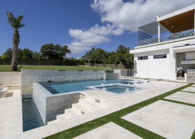 infinity pool with steps to sunken area