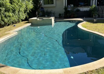 Swimming pool remodeling of freeform pool in Austin Texas