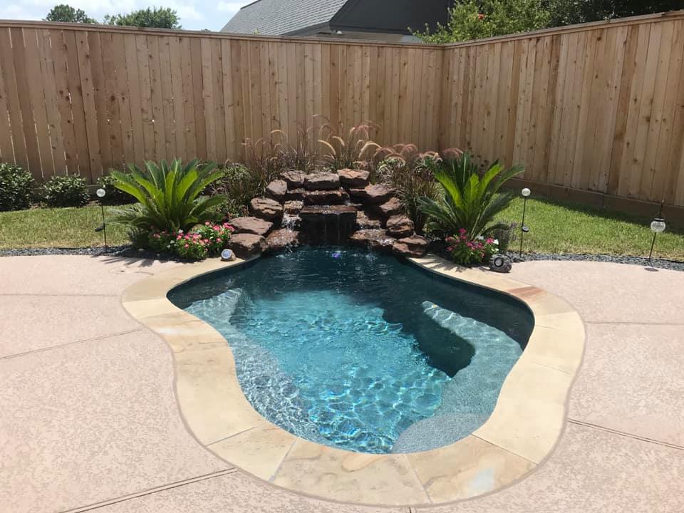 cocktail pool with waterfall