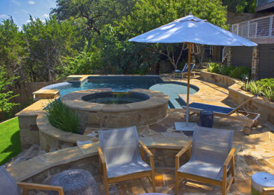 Geometric Pool with Flagstone decking