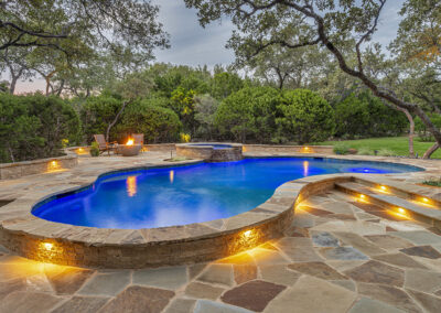 Freeform Pool Stone Decking