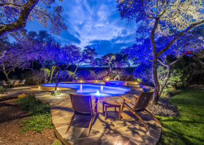 Freeform Pool with Firepit